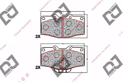 Комплект тормозных колодок DJ PARTS BP1635